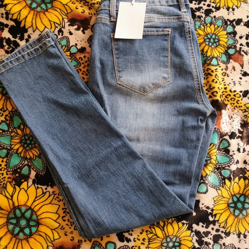 GLO Jeans Women's Straight Leg in Denim Blue